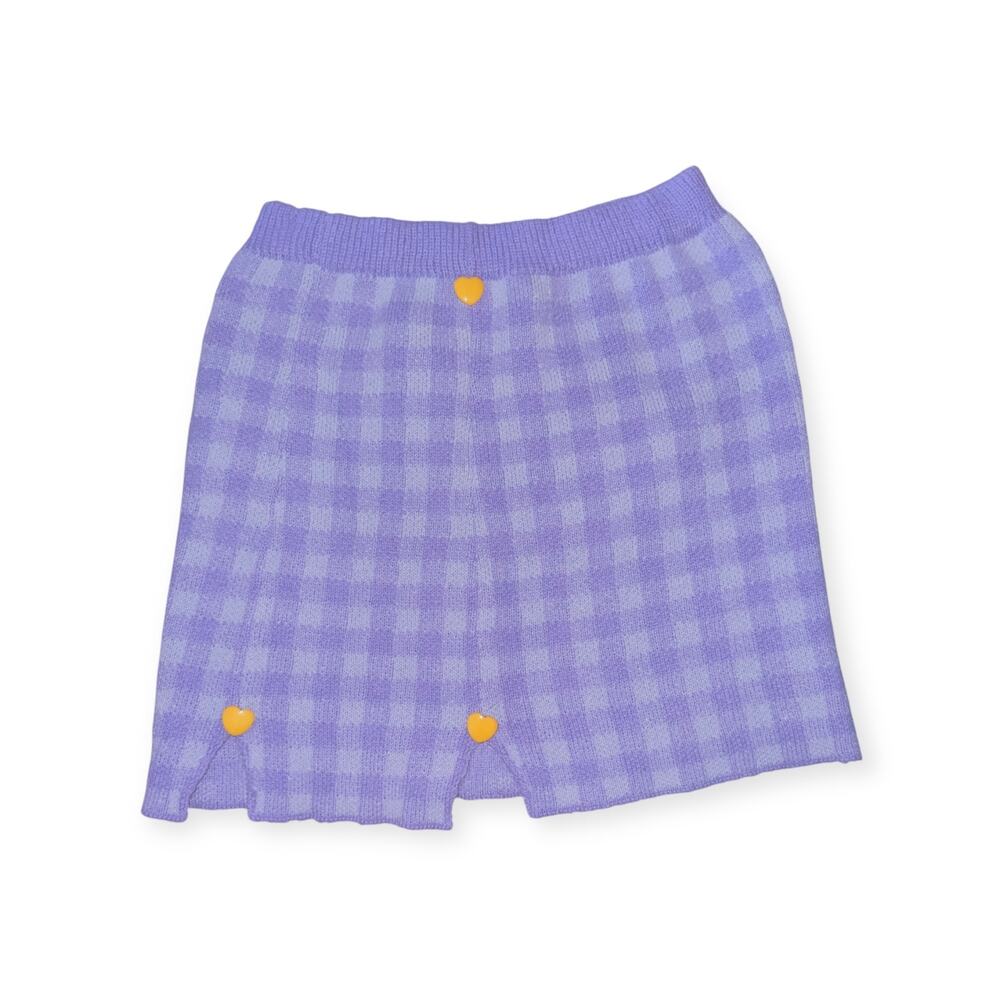 Plush Purple Plaid Skirt
